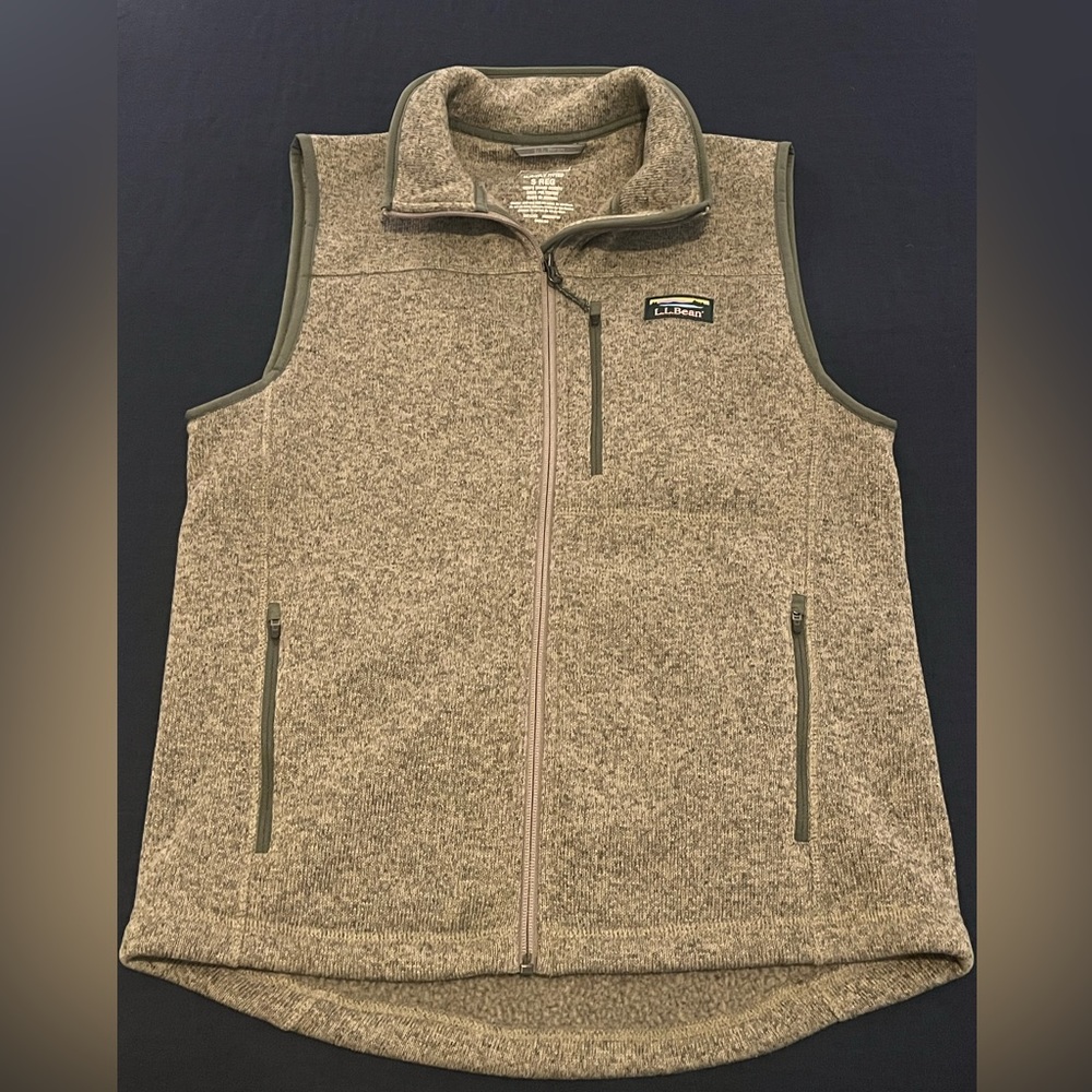 Sage Green Men’s L.L. Bean Marled Fleece Zip-up Vest. Size S.